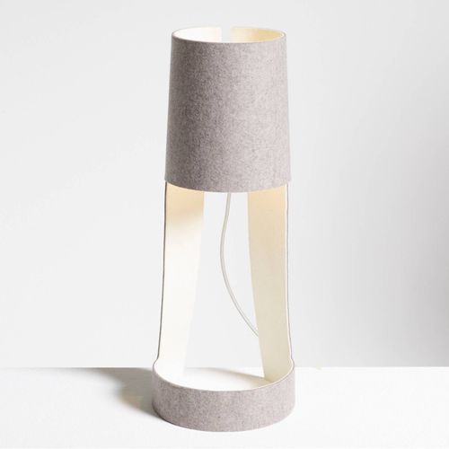 Lampe À Poser Mia Gris Et Blanc