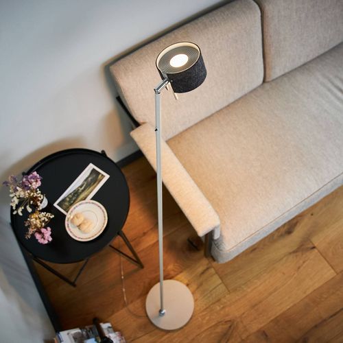 Lampadaire Led Cai Dimmable, Graphite/Blanc Cassé