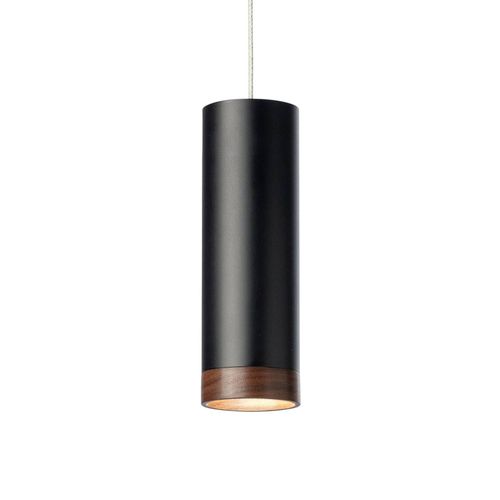 Suspension Led Pheb, Noire/Noyer