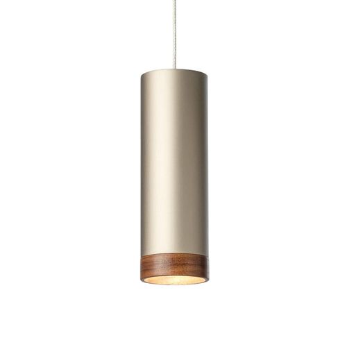 Suspension Led Pheb, Bronze Argenté/Noyer
