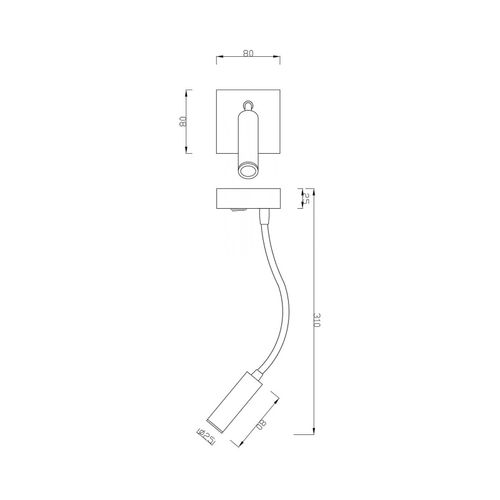 Applique Led Brahe I, Liseuse, Blanche