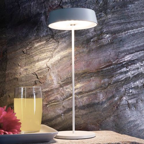 Lampe À Poser Led Miram Batterie Dimmable, Blanche