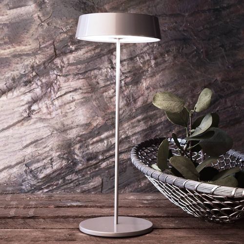 Lampe À Poser Led Miram Batterie, Dimmable Grise