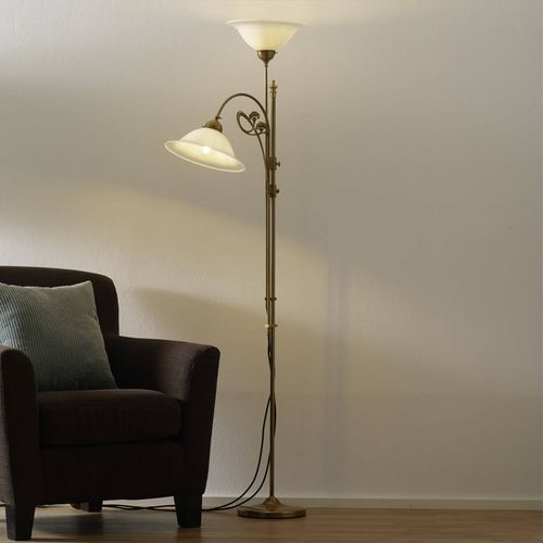 Lampadaire En Laiton Alwine Avec Deux Lampes