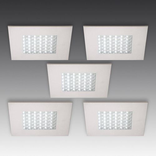 Set De 5 Spots Encastrés Led Q 68 Aspect Inox