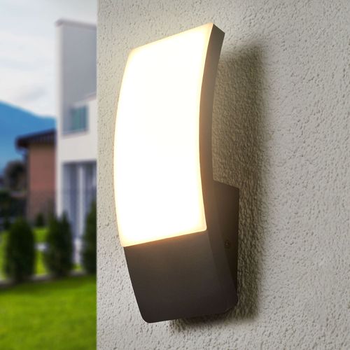 Applique D'extérieur Led Courbe Siara, Gris Foncé