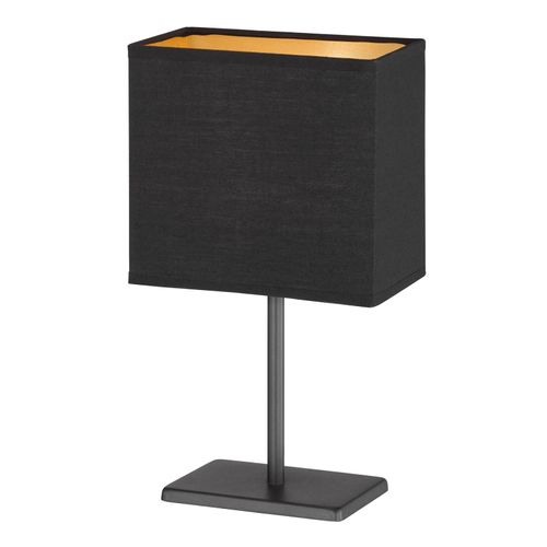 Lampe À Poser Kate, Abat-Jour Tissu, Noir/Doré