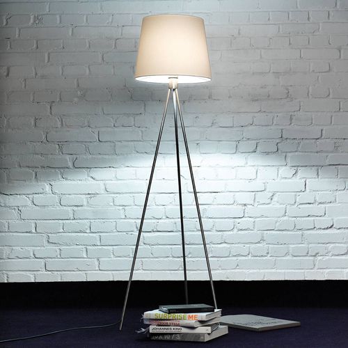 Lampadaire Pico, Trépied, Nickel Mat
