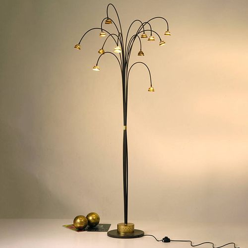 Lampadaire Led Fontaine Brun-Doré