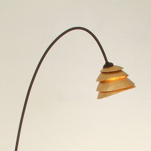 Gracieux Lampadaire Snail 1 Amp. Fer, Brun Et Doré