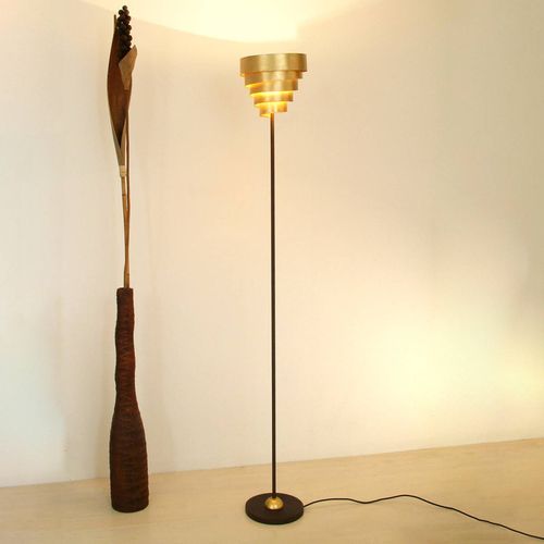 Éclatant Lampadaire Banderole Brun Et Doré