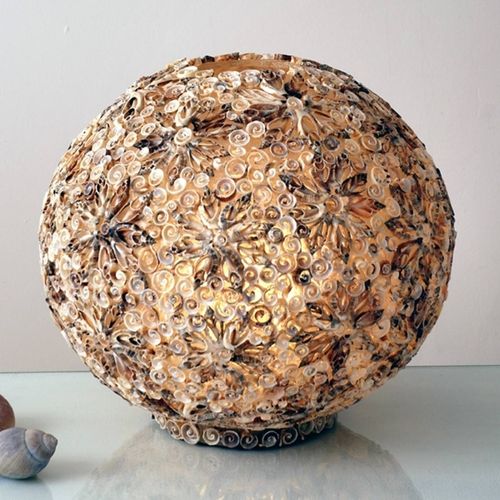 Lampe À Poser Balle De Coquillages, 40 Cm