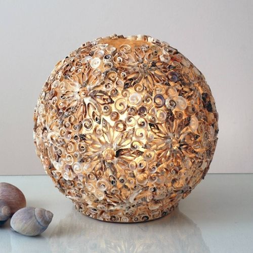 Lampe À Poser Balle De Coquillages, 30 Cm