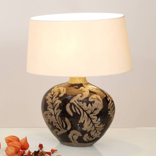 Lampe À Poser Toulouse Ovale, Hauteur 43 Cm, Noire