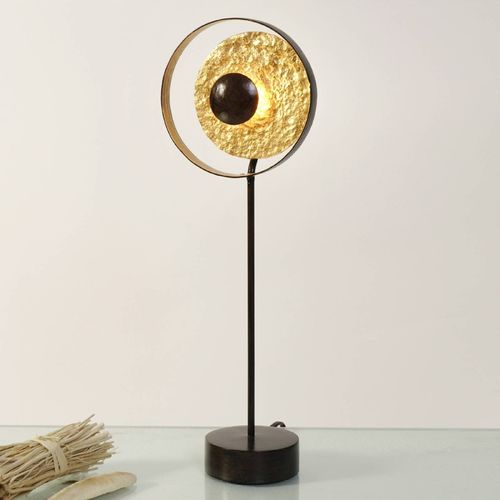 Lampe À Poser Satellite, Brun Et Or, 42 Cm