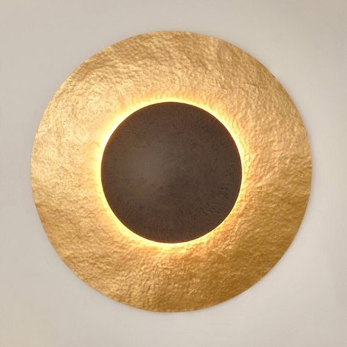 Applique Satellite 2 En Doré Et Brun, Ø 91 Cm