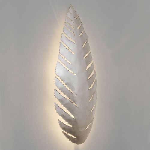 Applique Pietro En Forme De Feuille, Argentée