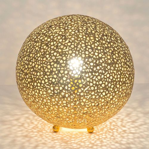 Lampe À Poser Lily Grande, Ø 43 Cm, Dorée