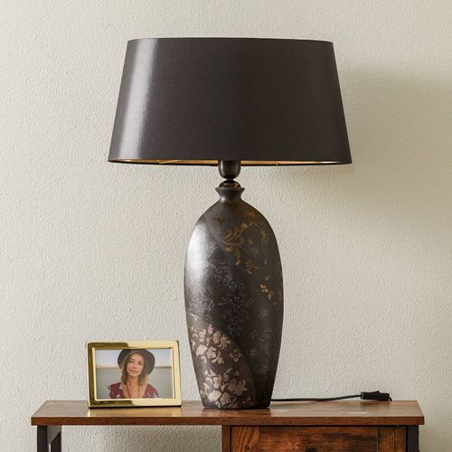 Lampe À Poser Mary, Céramique Et Chintz, 66 Cm
