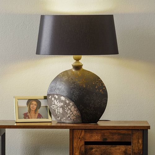 Lampe À Poser Mary, Céramique Et Chintz, 50 Cm