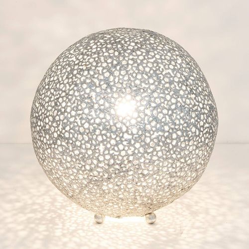 Lampe À Poser Lily Grande, Ø 43 Cm, Argentée