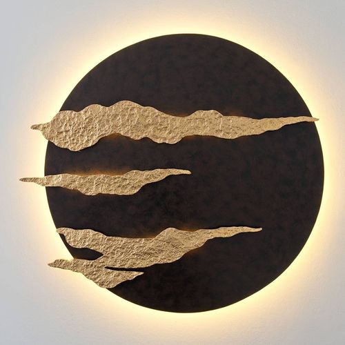 Applique Murale Led Noire Et Dorée Firmamento