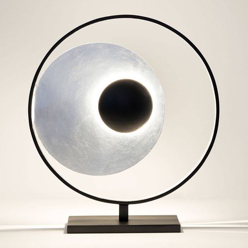 Lampe À Poser Satellite En Argenté-Noir 58 Cm