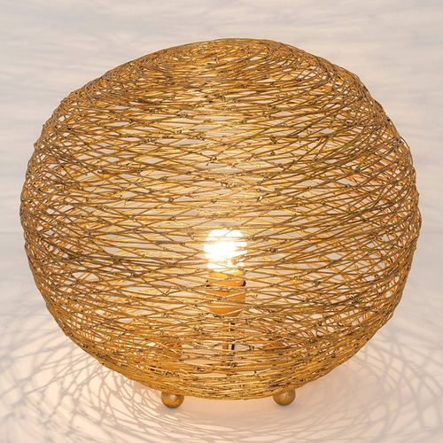 Lampe À Poser Campano Doré, 40 Cm De Diamètre