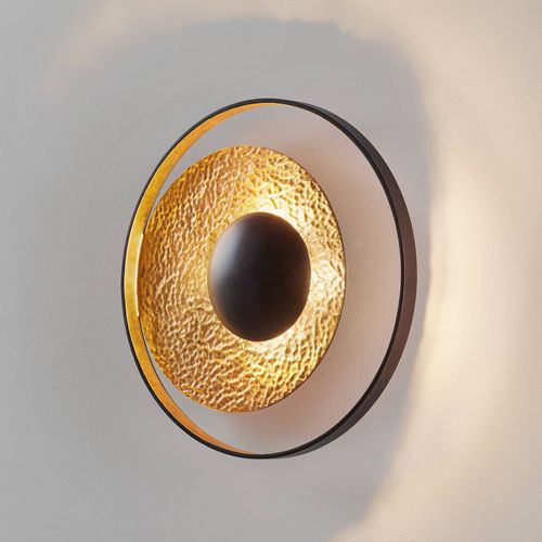 Applique Satellite En Doré Et Brun, Ø 40 Cm
