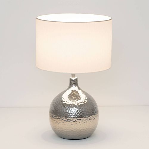 Lampe À Poser Ananas, Blanche/Argentée