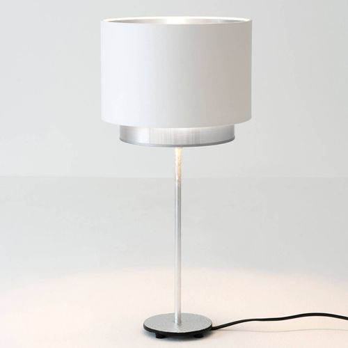 Lampe À Poser Mattia, Perla Silk Blanche/Argentée