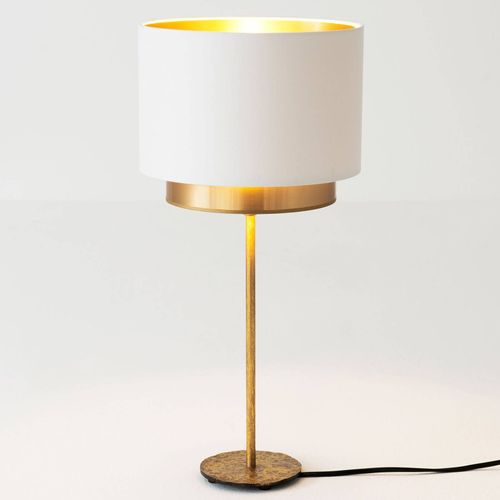 Lampe À Poser Mattia, Perla Silk Blanche/Dorée