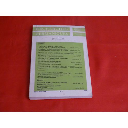 Recherche Germanique - - Revue Annuelle No 4 -