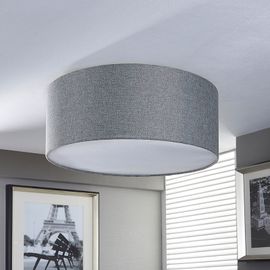 Plafonnier En Tissu Argenté Pitta Aspect Toile