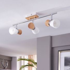 Vivica Plafonnier À 3 Lampes Avec Éléments En Bois