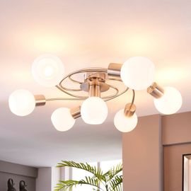 Plafonnier Led Ciala À 7 Lampes, Nickel