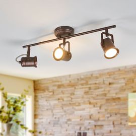 Plafonnier Led Cansu Rustique, Brun