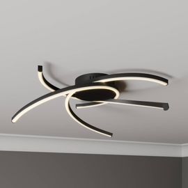 Lindby Katris Plafonnier Led, 58 Cm, Noir