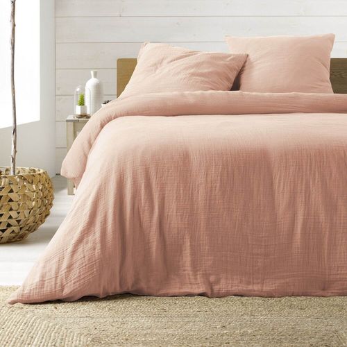 Housse De Couette Gaze De Coton - 240 X 220 Cm - Rose Rose