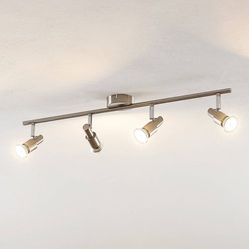 Elc Farida Plafonnier Led Nickel, 4 Lampes