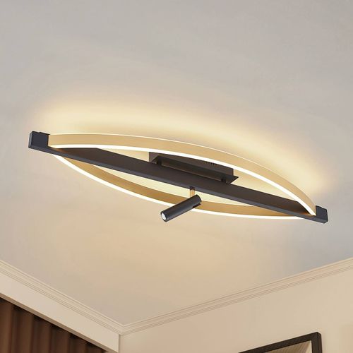 Lucande Matwei Plafonnier Led, Ovale, Laiton
