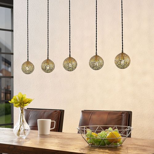 Lucande Zale Suspension, Angulaire, À 5 Lampes
