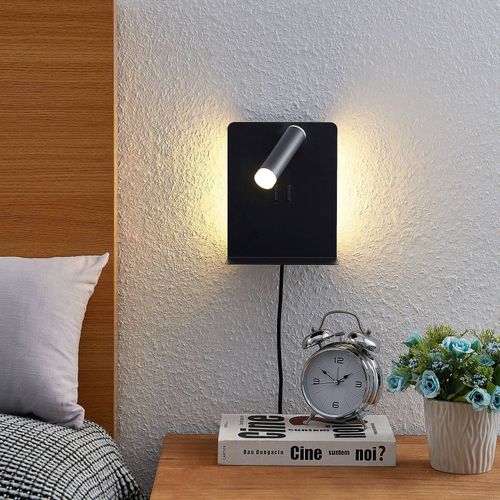 Lucande Zavi Spot Mural Led Tablette, Usb, Noir