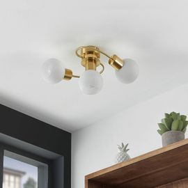 Lindby Plafonnier Led Ciala À 3 Lampes, Laiton