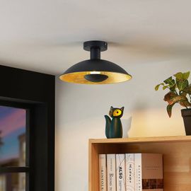 Lindby Narisara Plafonnier, Noir-Doré, 30 Cm