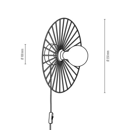 Envolight Yahel Applique, Chêne/Noire, Ø 35 Cm