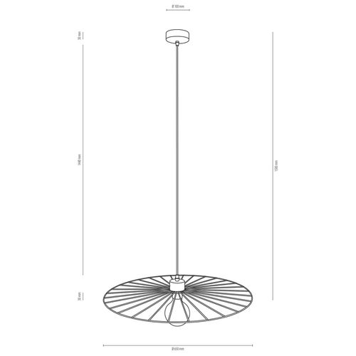 Envolight Yahel Suspension, Chêne/Noire, Ø 65 Cm