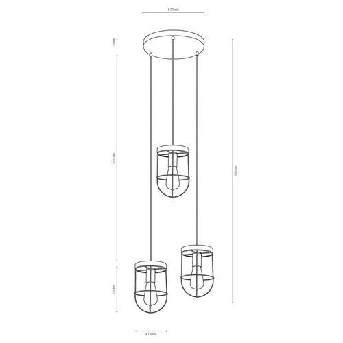 Envolight Neptuna Suspension À Trois Lampes Ronde
