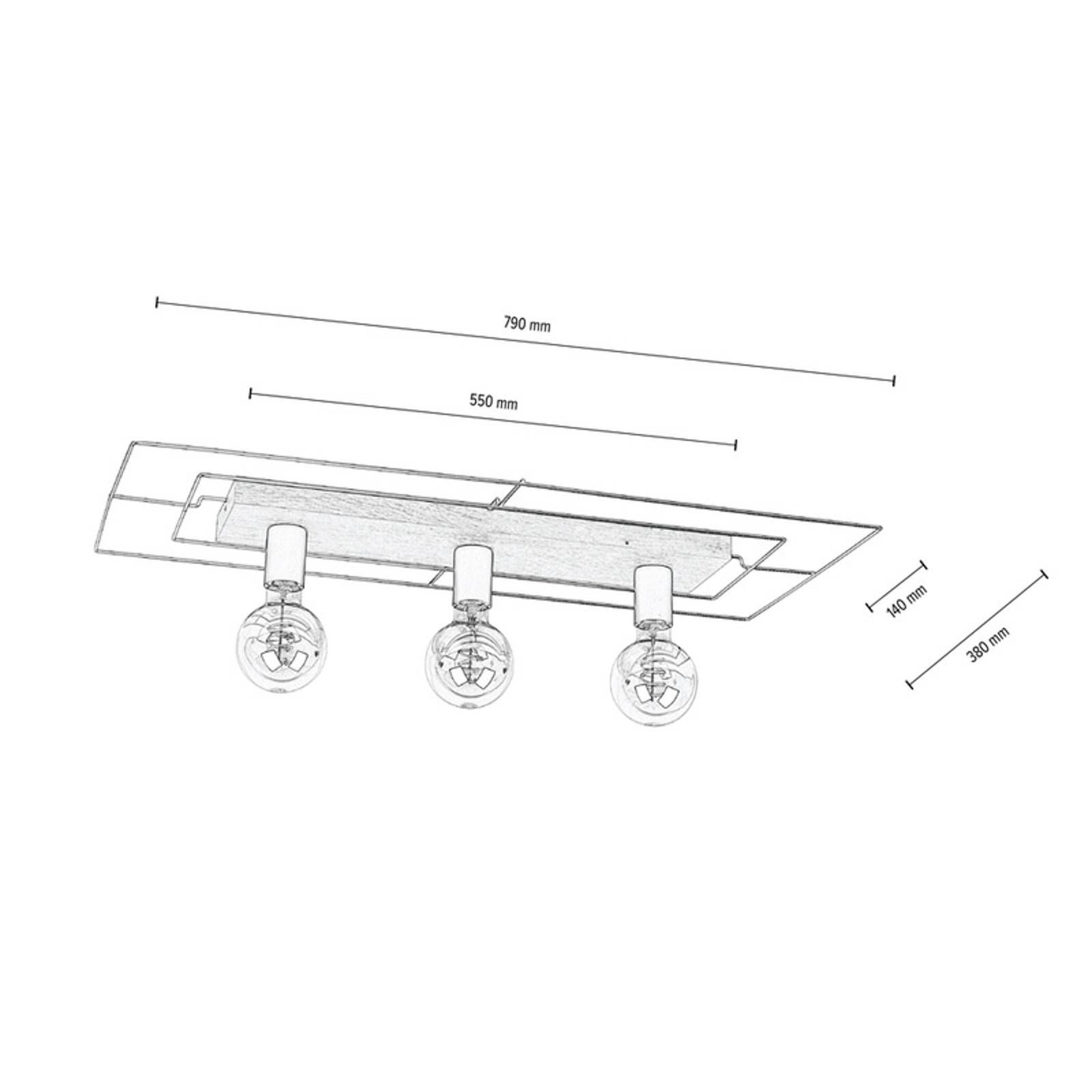 Envolight Bridge Plafonnier, 3 Lampes, Rectangle