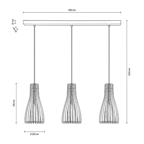 Envolight Furn Suspension Contreplaqué Bouleau 3l.